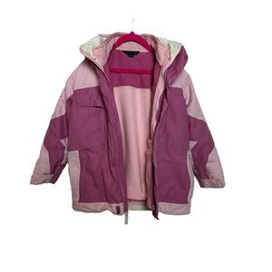 North face pink  little girl removible lining coat